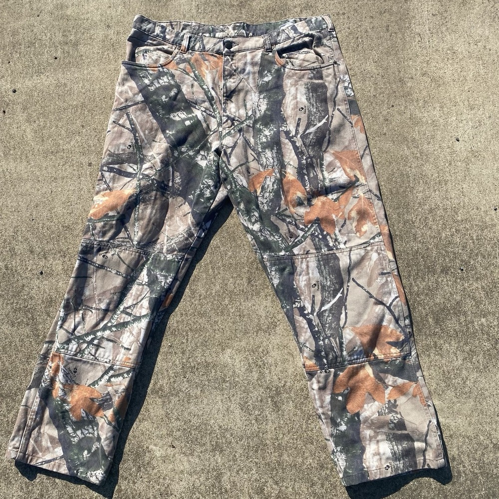 Wrangler Men's Jeans 38x30 Fusion 3D Woodland Camo Double Knee Hunting‎ VGC